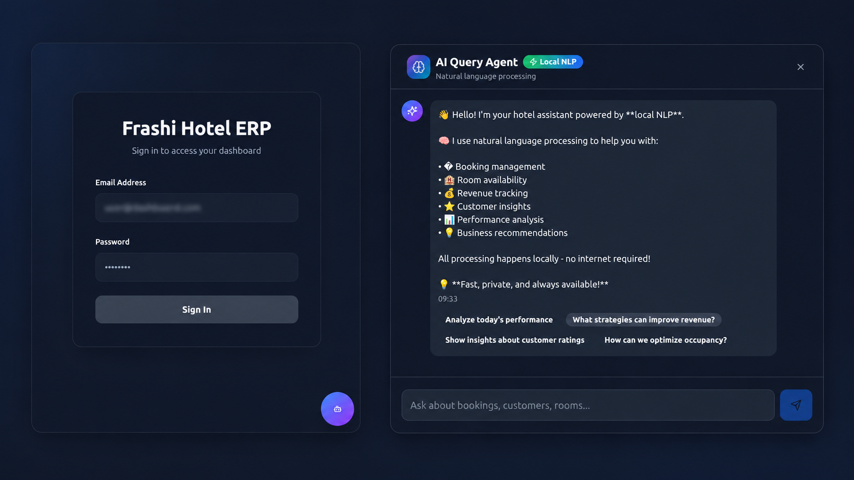 Frashi Hotel ERP UI Showcase