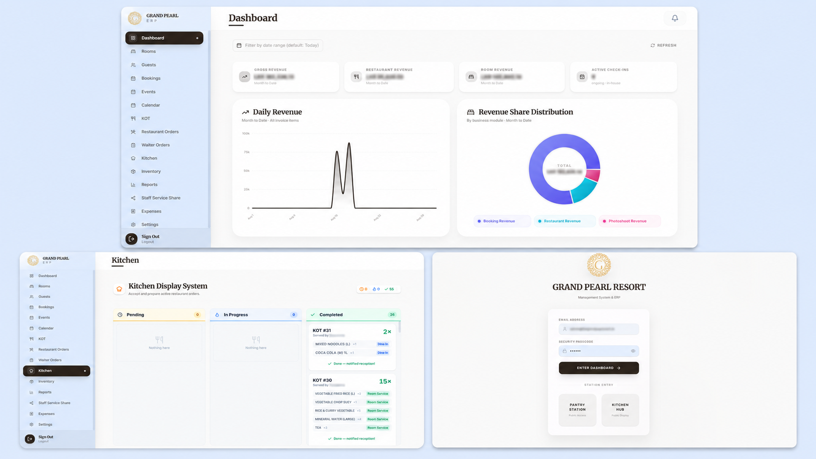 Grand Pearl Resort ERP System Showcase